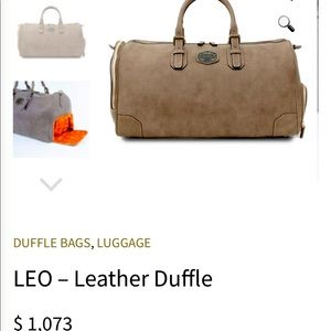 Geoffrey Kent Leather Duffle/Weekender Bag